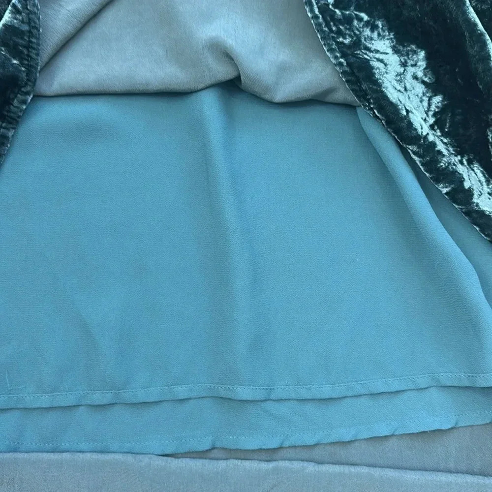 Anthropologie holding horses, green velvet, long sleeve dress size extra small - Picture 6 of 10